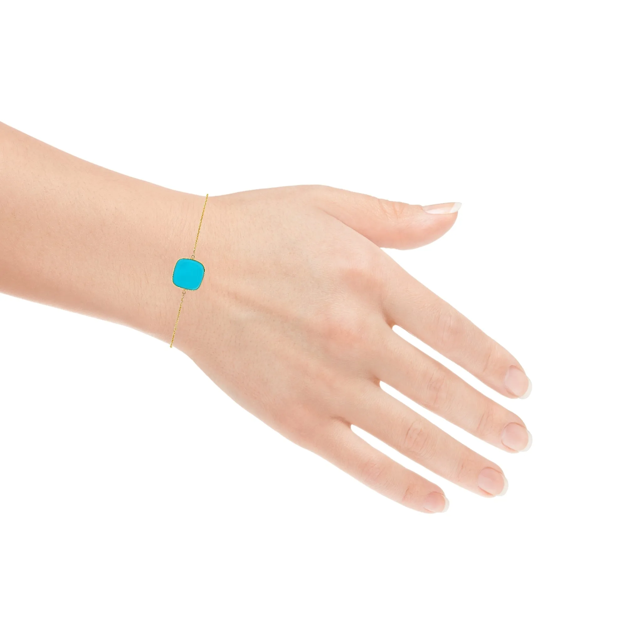 14K Semi Precious Turquoise Bracelet