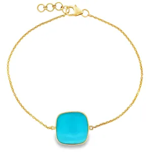 14K Semi Precious Turquoise Bracelet