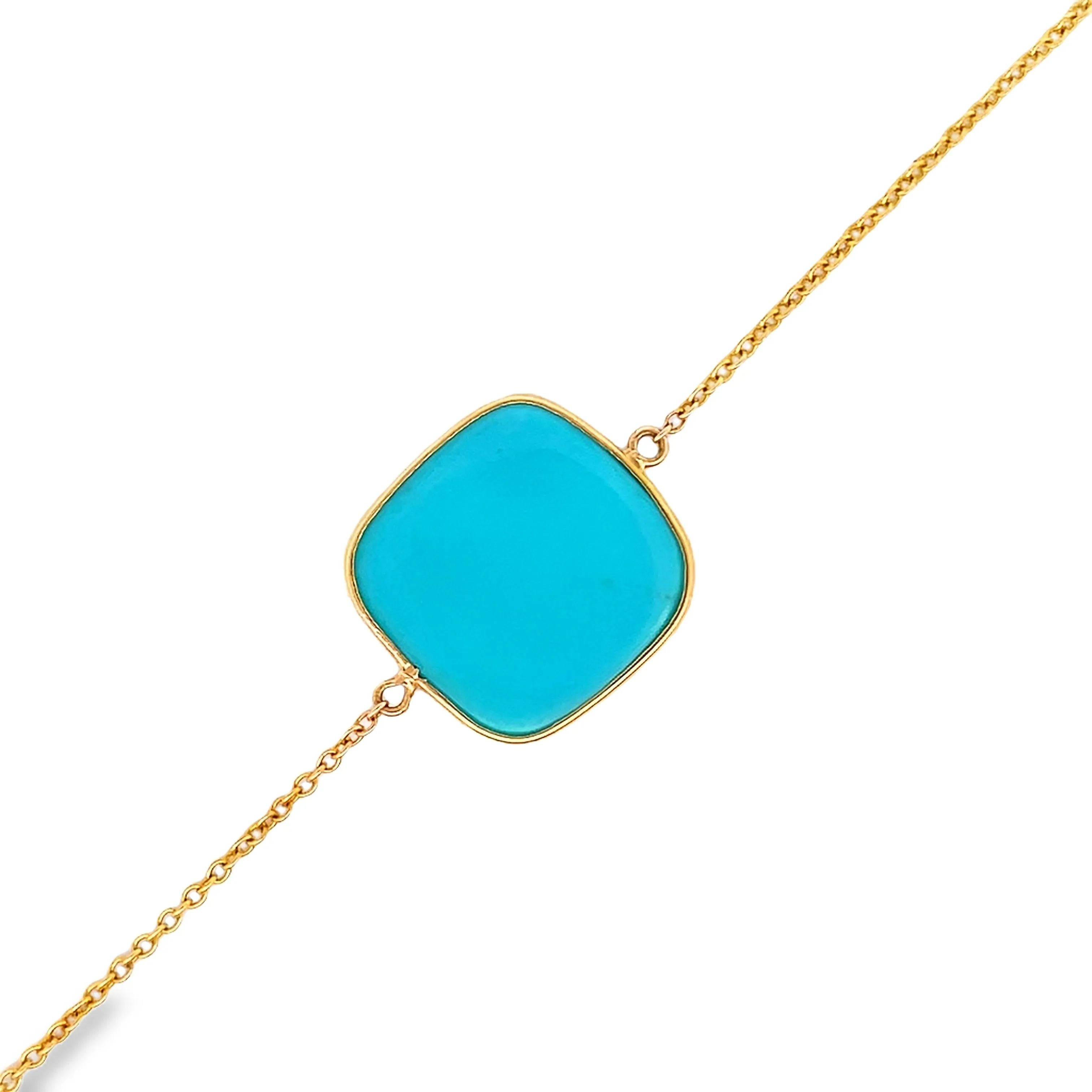 14K Semi Precious Turquoise Bracelet