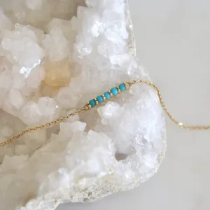 14k Turquoise Bar Bracelet