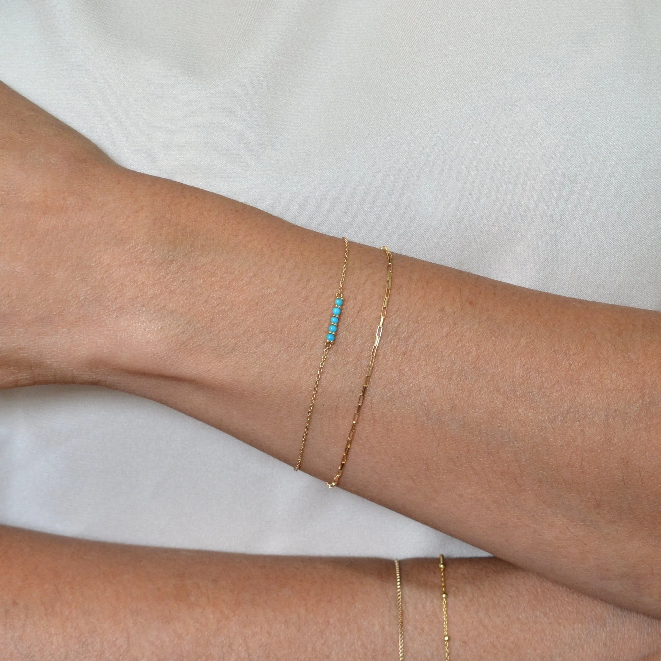 14k Turquoise Bar Bracelet
