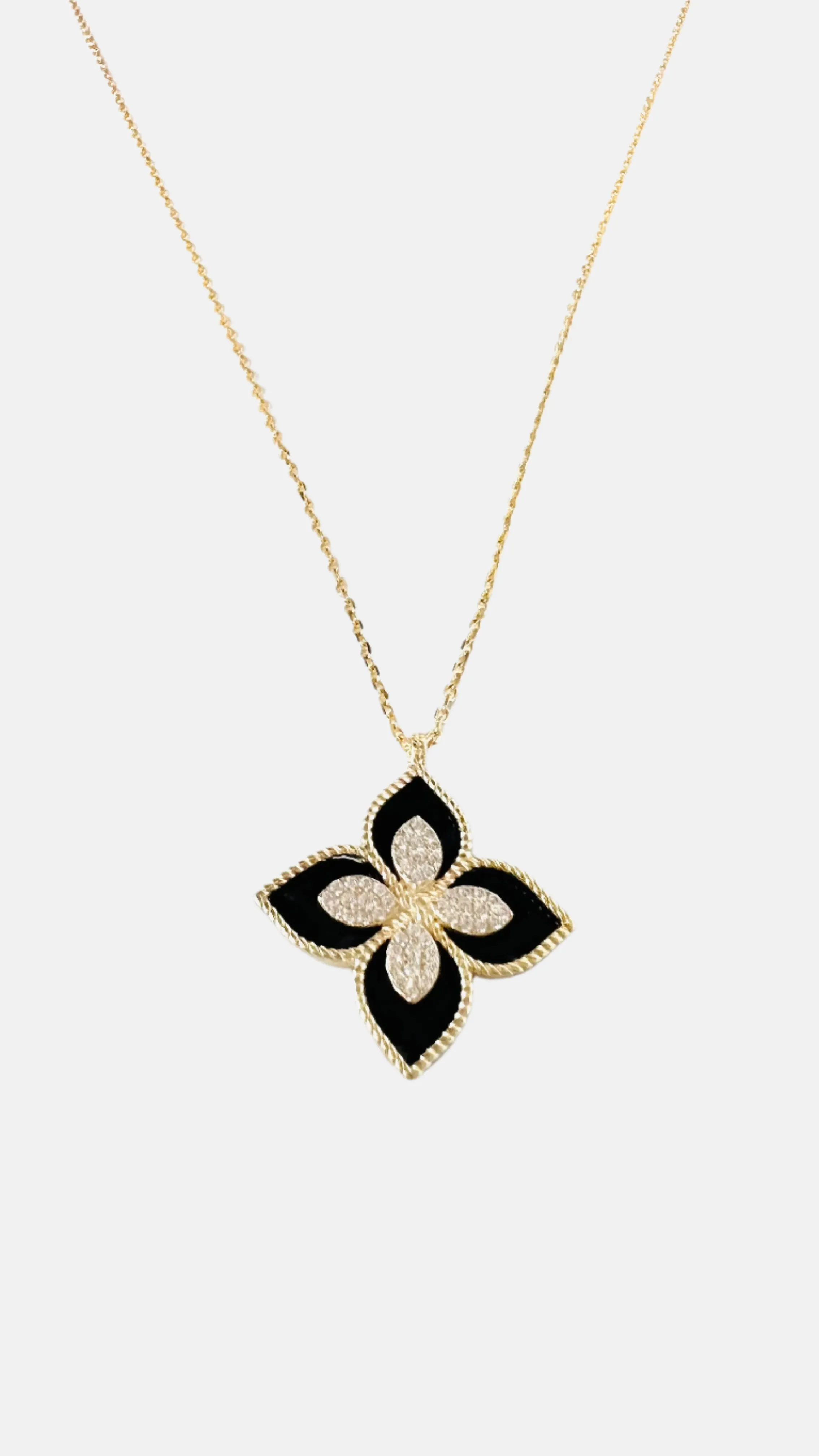 2 cross Grecian Royalty Diamond Pendant Necklace