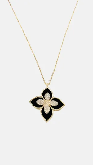 2 cross Grecian Royalty Diamond Pendant Necklace