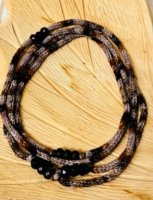 Autumn Reclaimed Cashmerino and Faceted Onyx Necklace