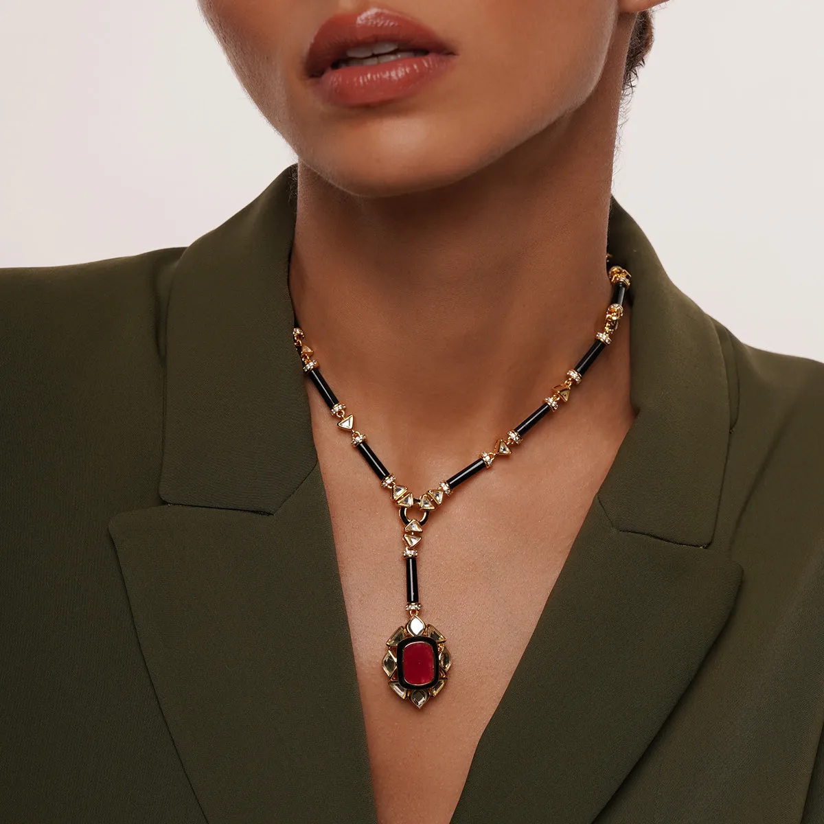 Begum Haute Pink Drop Necklace