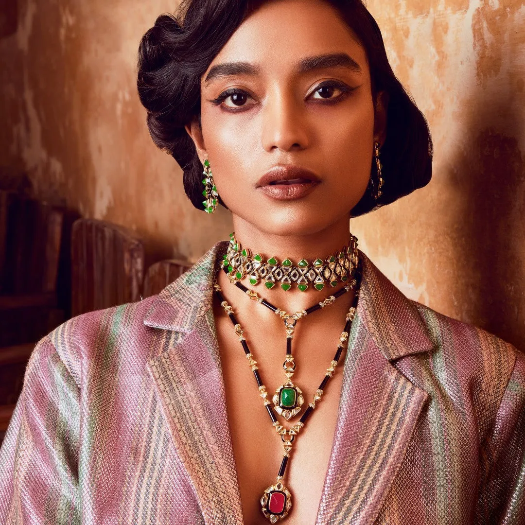 Begum Haute Pink Drop Necklace