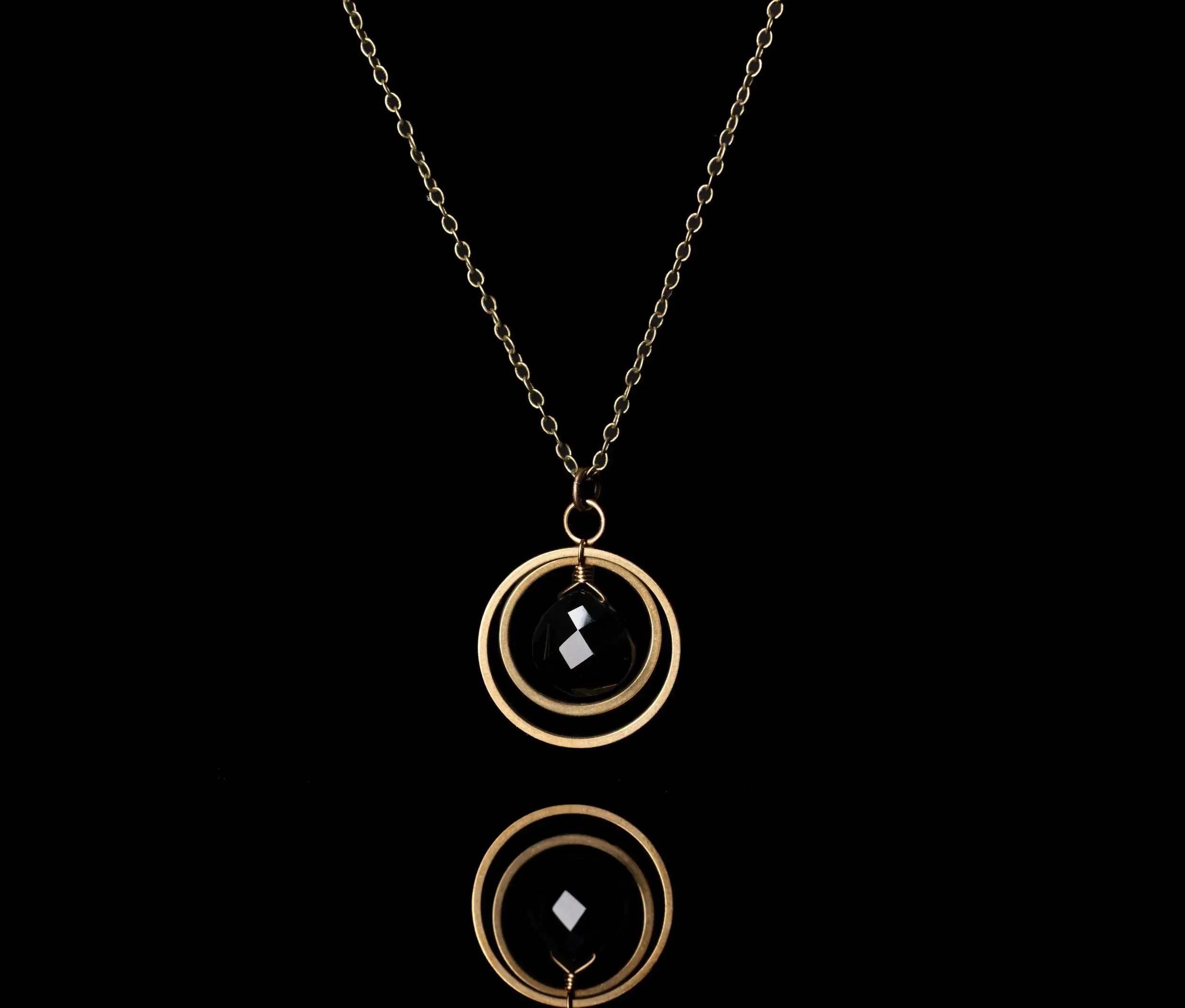 Black Onyx Circle Necklace