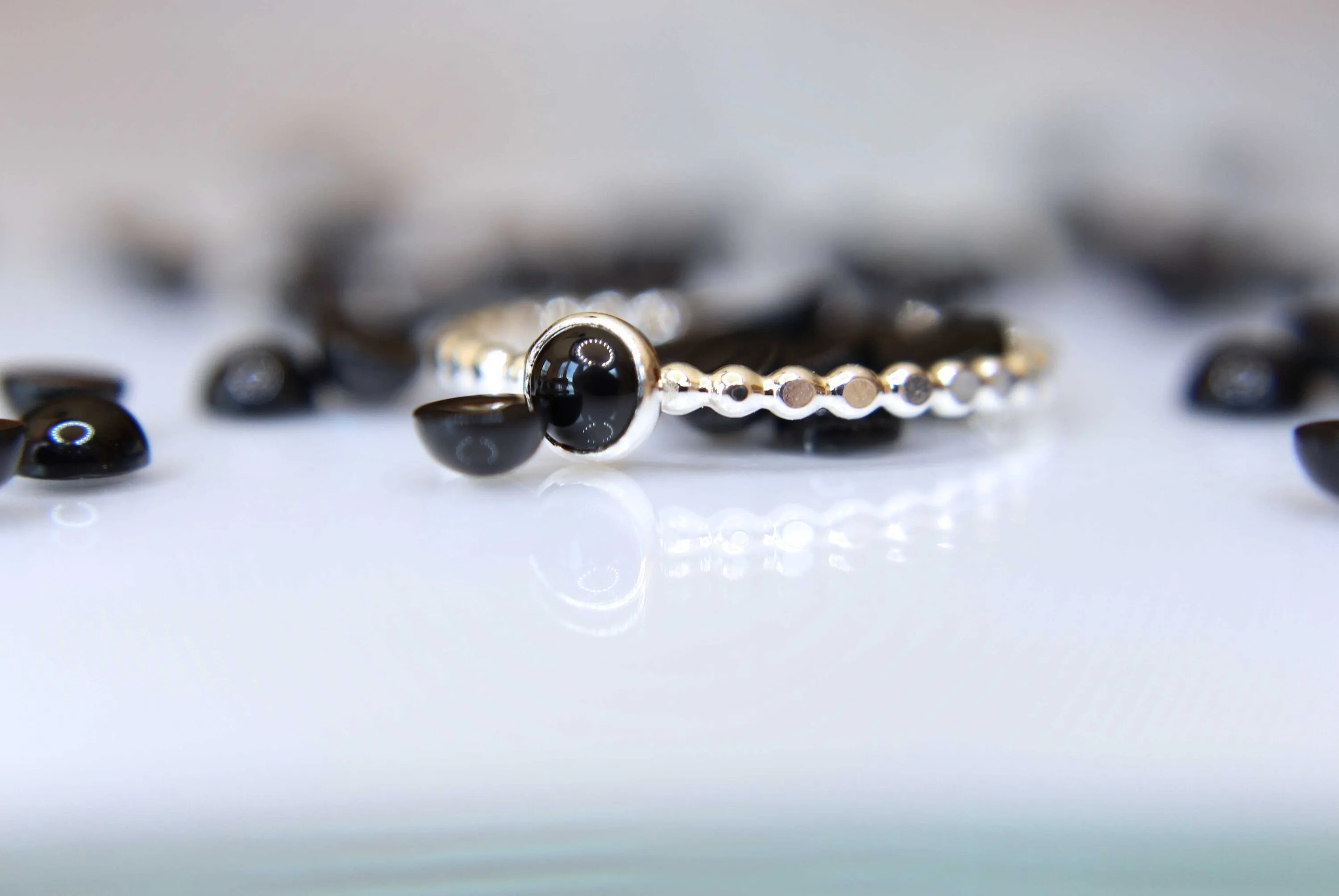Black Onyx Stacking Ring, Onyx Ring, Natural Gemstone Ring, Yin and Yang, Onyx, Gemstone Stacking Ring, Black, Onyx Stone, Simple, Gift
