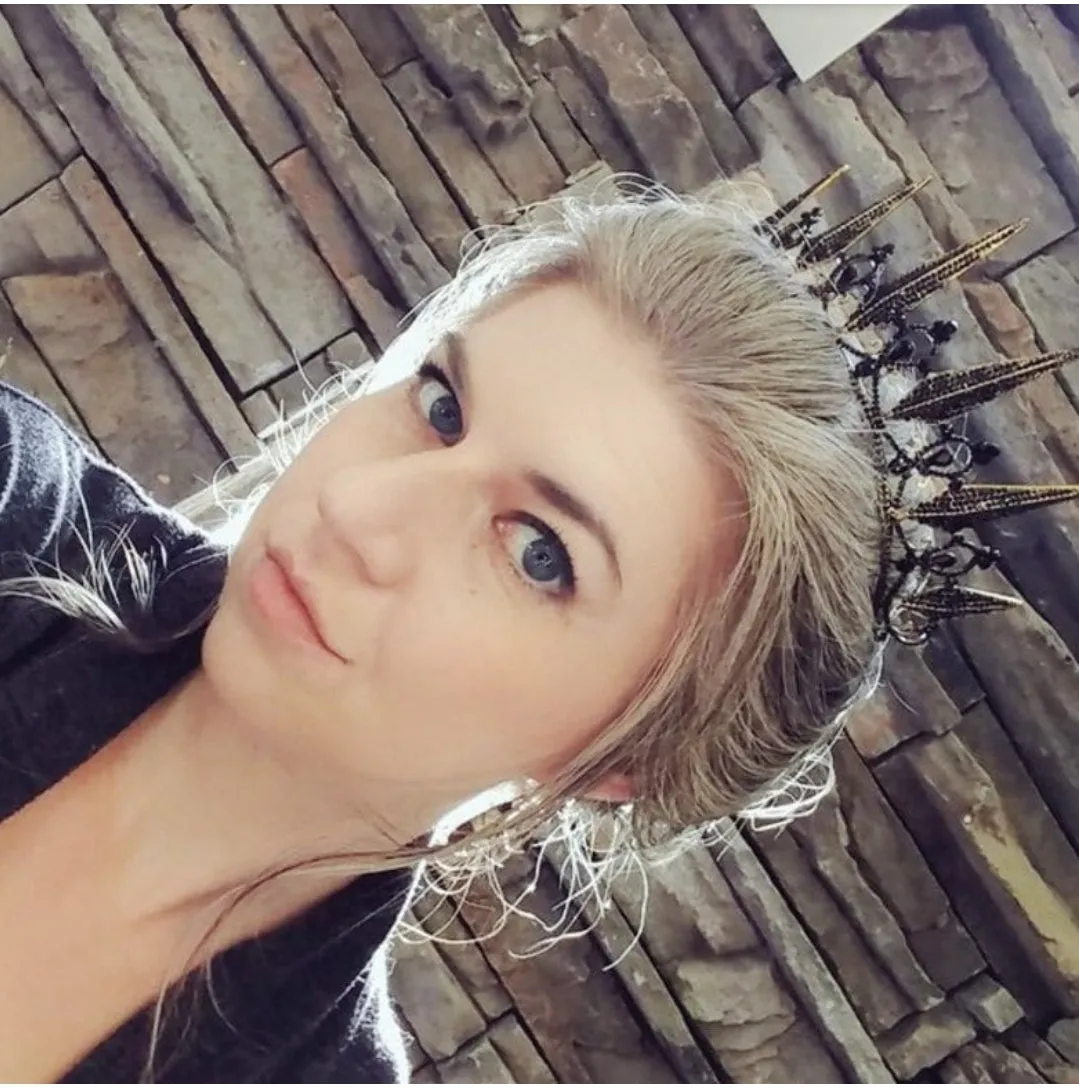 Black spike Tiara Crown Vintage Baroque Dark Goth Evil Queen tall diadem
