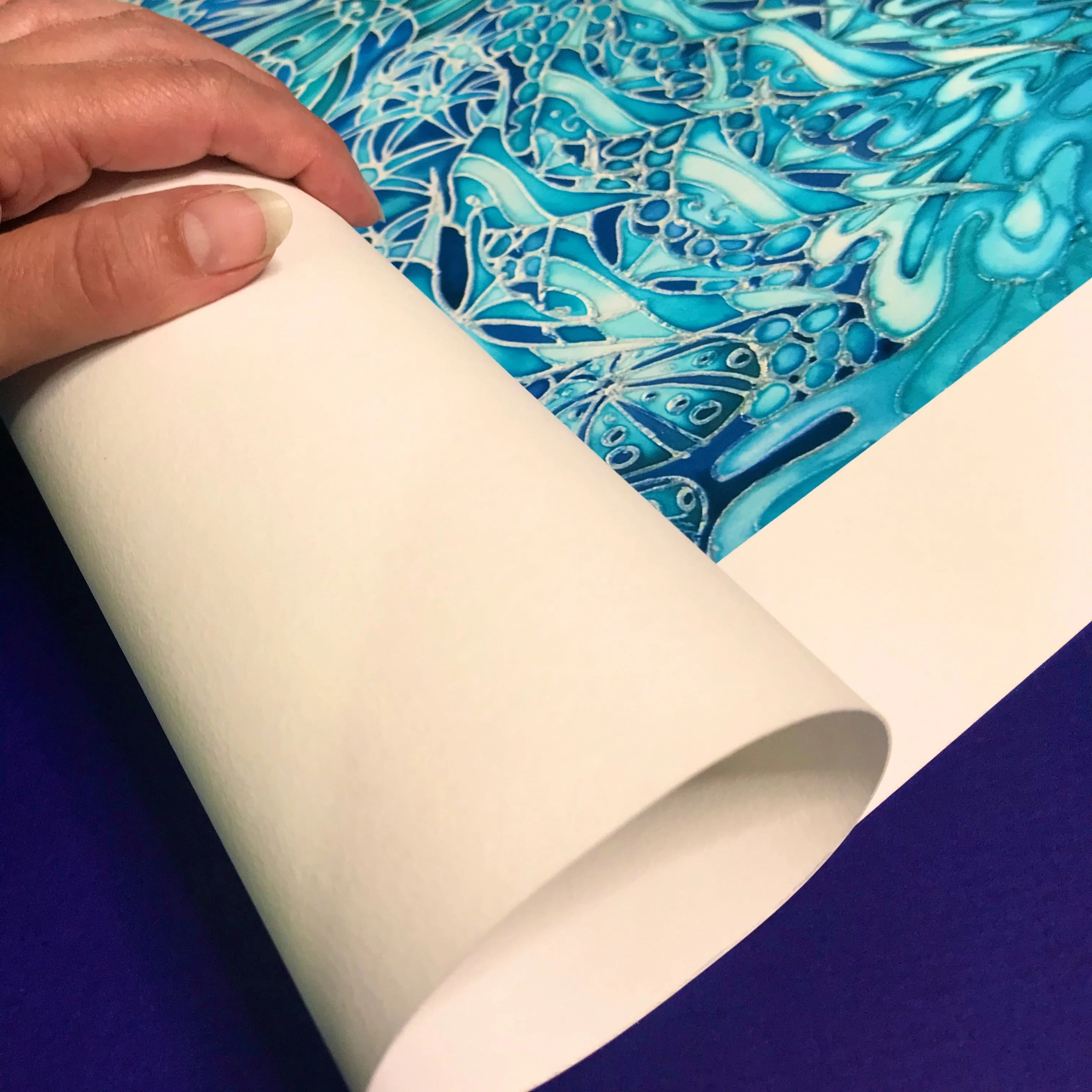 Blue Coral Reef Print - Ultramarine Aqua Fish in Coral Reef Print - Bathroom Art