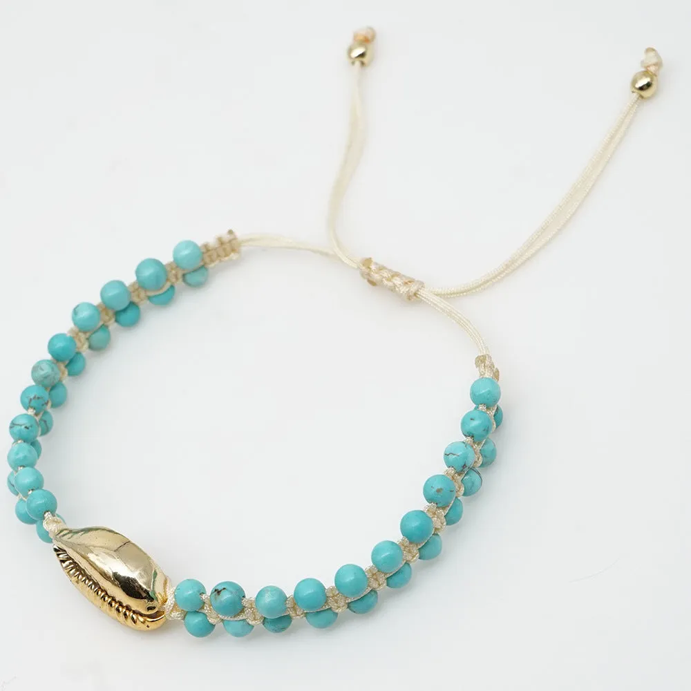 Blue Emperor Stone/Blue Turquoise Shell Bracelet