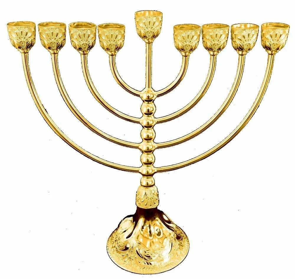 Chanukiah Classic Filigree Gold Plated
