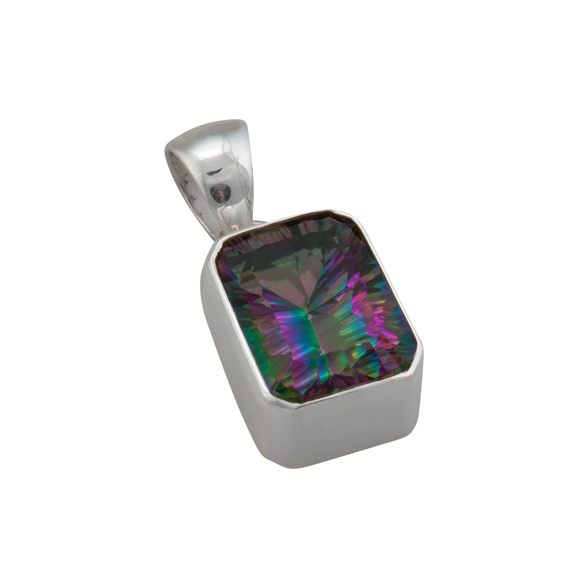 Charles Albert Silver - Mystic Quartz Rectangle Pendant