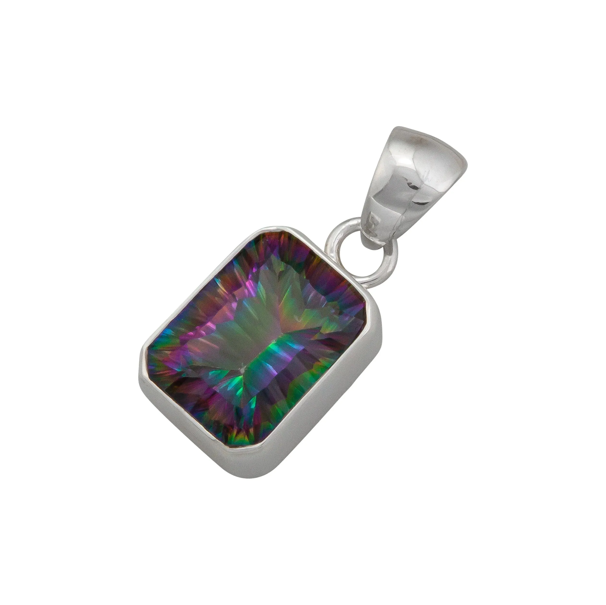 Charles Albert Silver - Mystic Quartz Rectangle Pendant