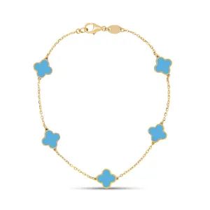 Clover Inlay Turquoise Bracelet