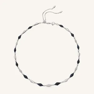 Decò necklace with onyx and white diamonds