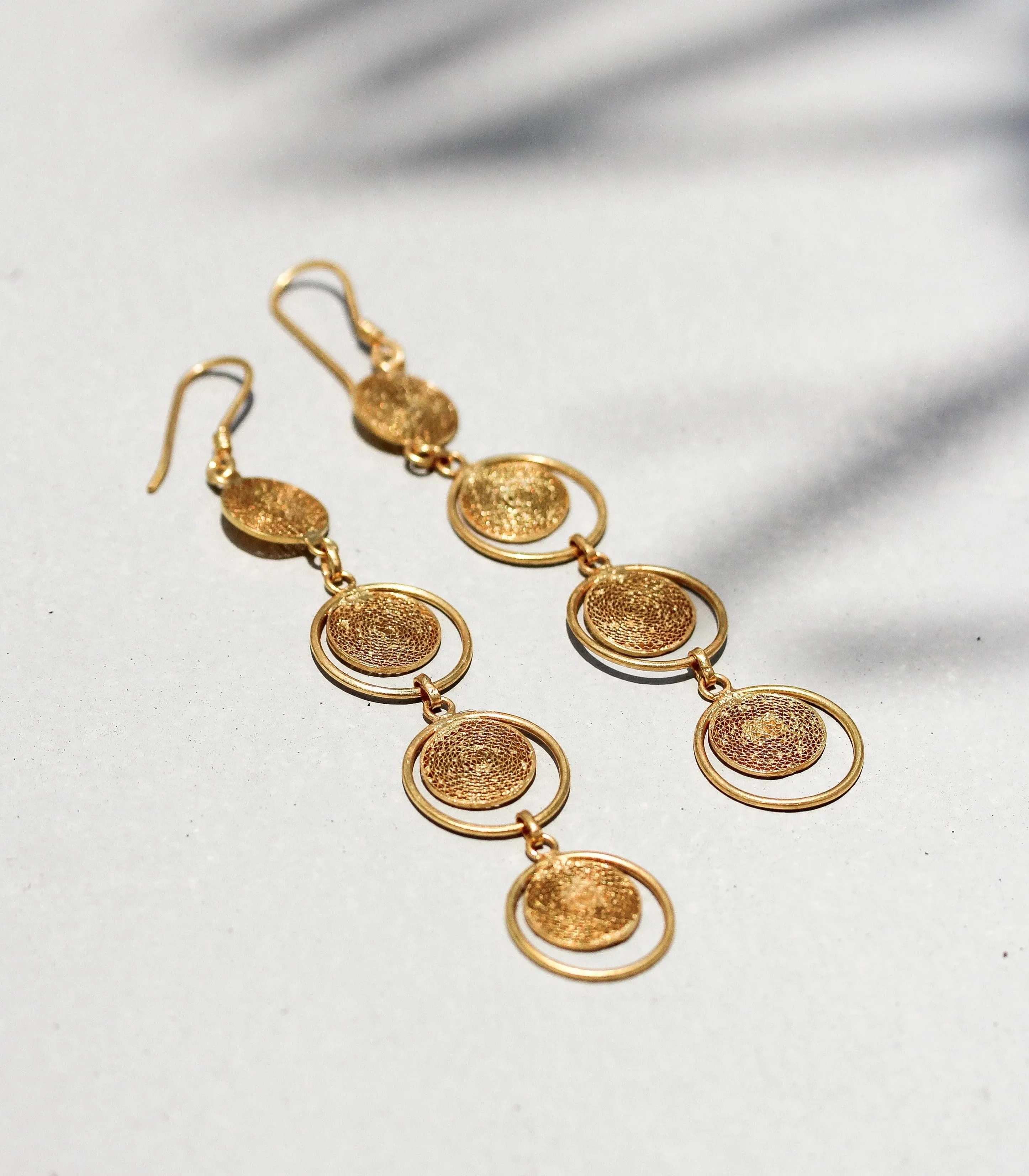 Dionne Filigree 4-Disc Drop Earrings