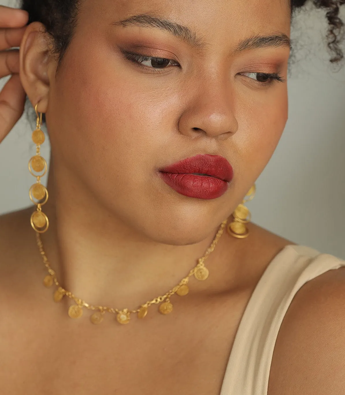 Dionne Filigree 4-Disc Drop Earrings