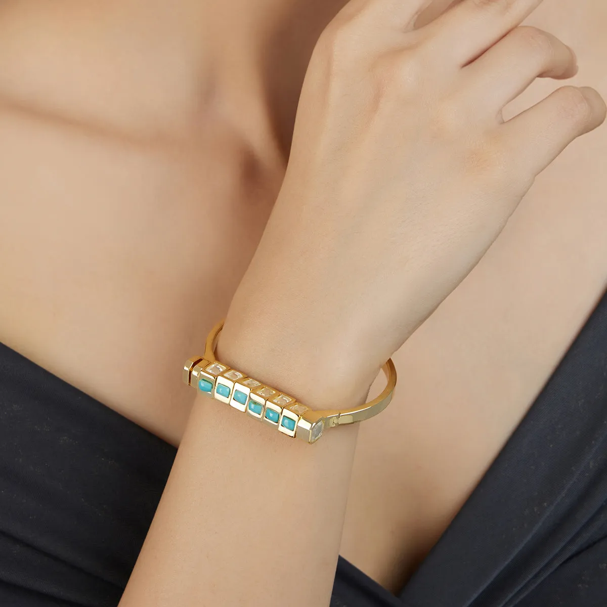 Glow Turquoise & Mirror Bangle