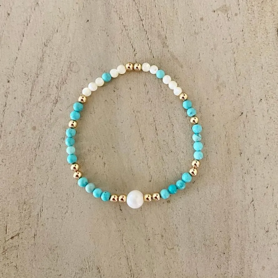 Gold Beads with Turquoise