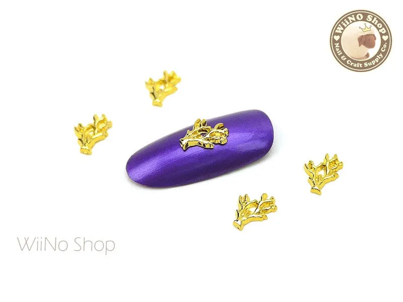 Gold Coral Nail Metal Charm - 2 pcs (CR02G)
