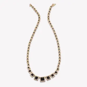 GRADUATED PYRAMID NECKLACE - ONYX