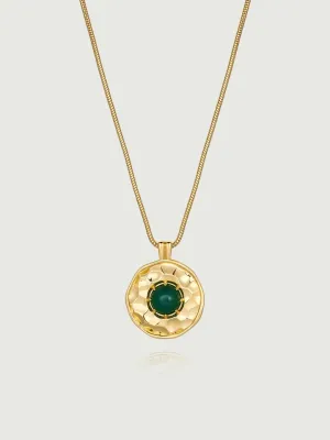 Green Onyx Coin Necklace