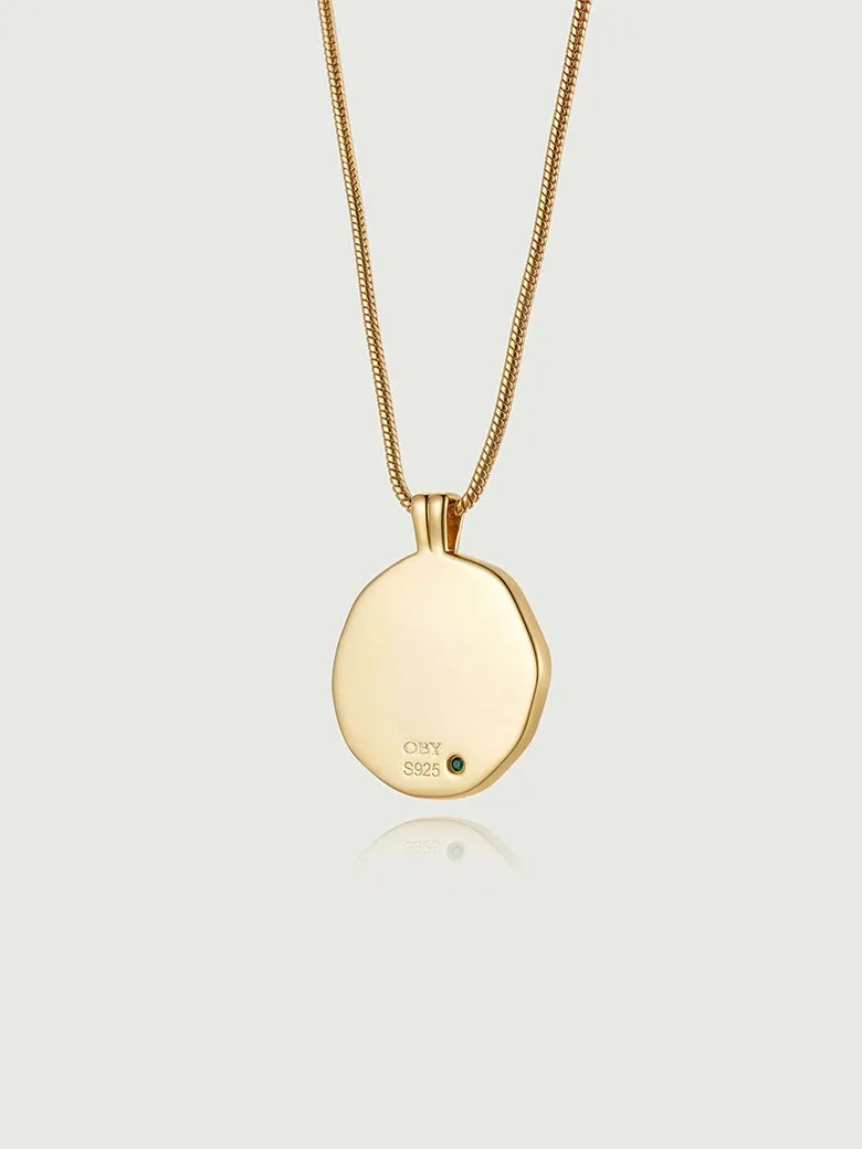 Green Onyx Coin Necklace