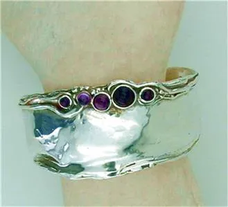 Hadar Jewelry Handmade 925 Sterling Silver Turquoise Cuff Bracelet