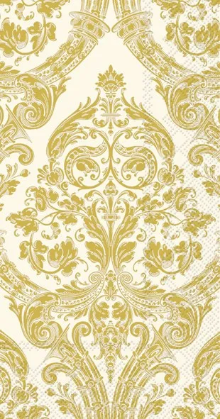 Hostess Napkin: Cream And Gold Filigree