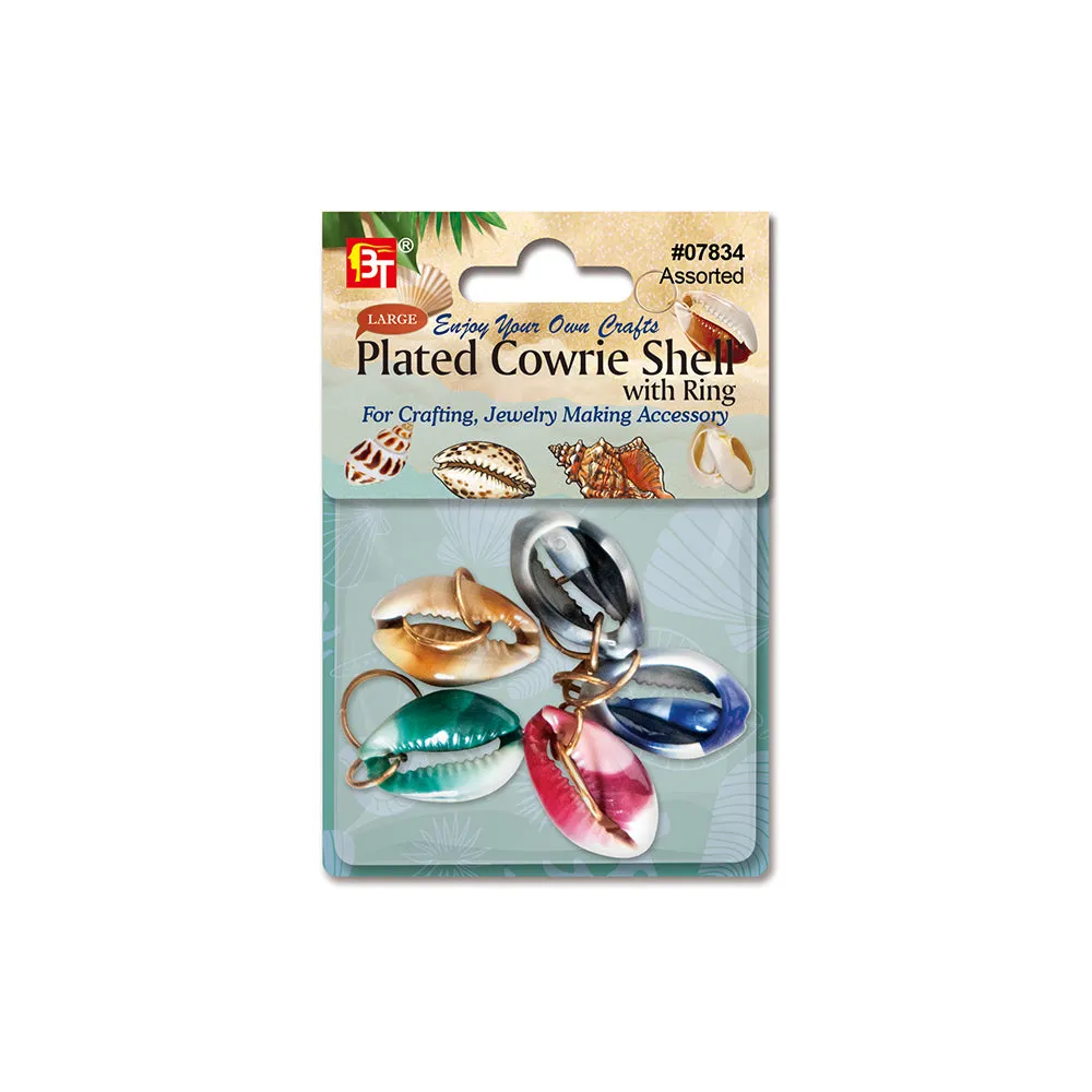 Large Plated Cowrie Shell with Ring
