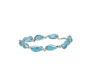 MILENA Twisted Bracelet Silver and Turquoise Elegant