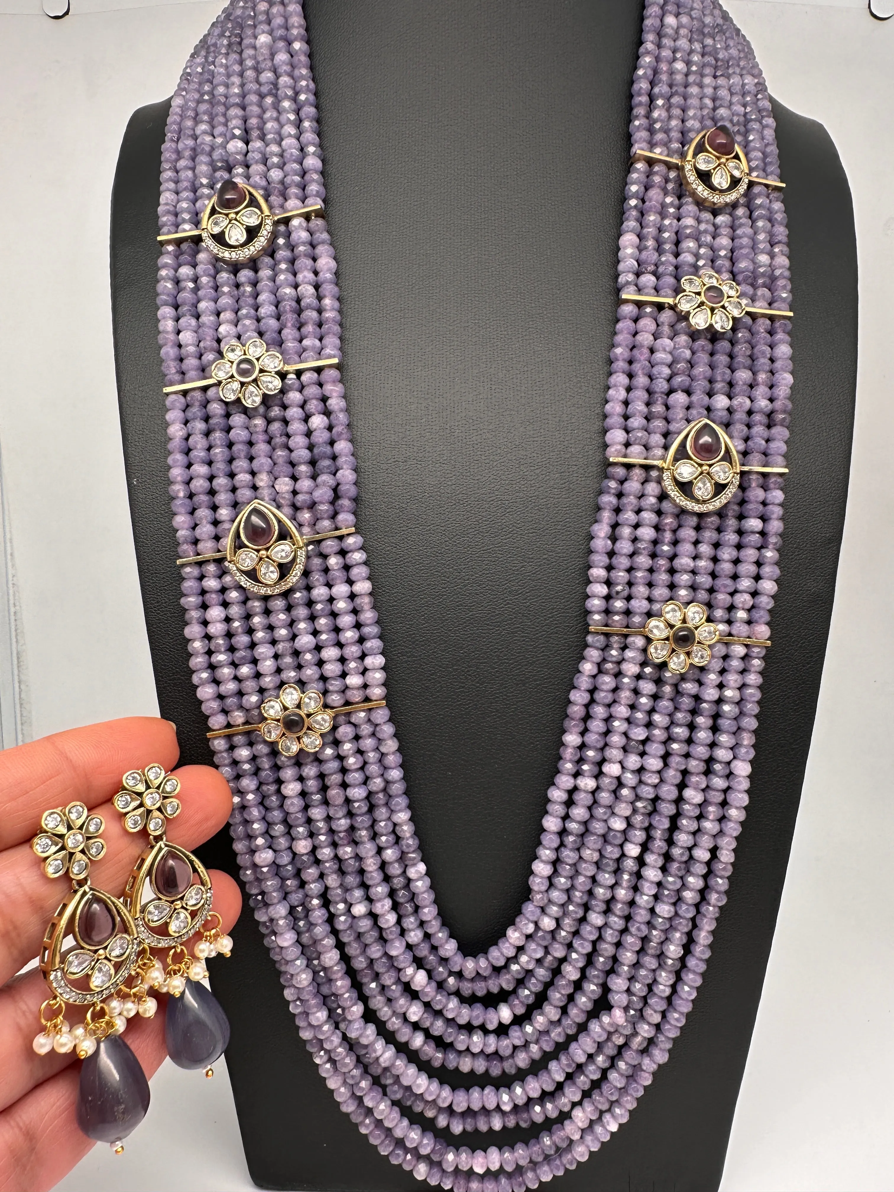 Multi Layer Onyx Beads Color Stone Necklace