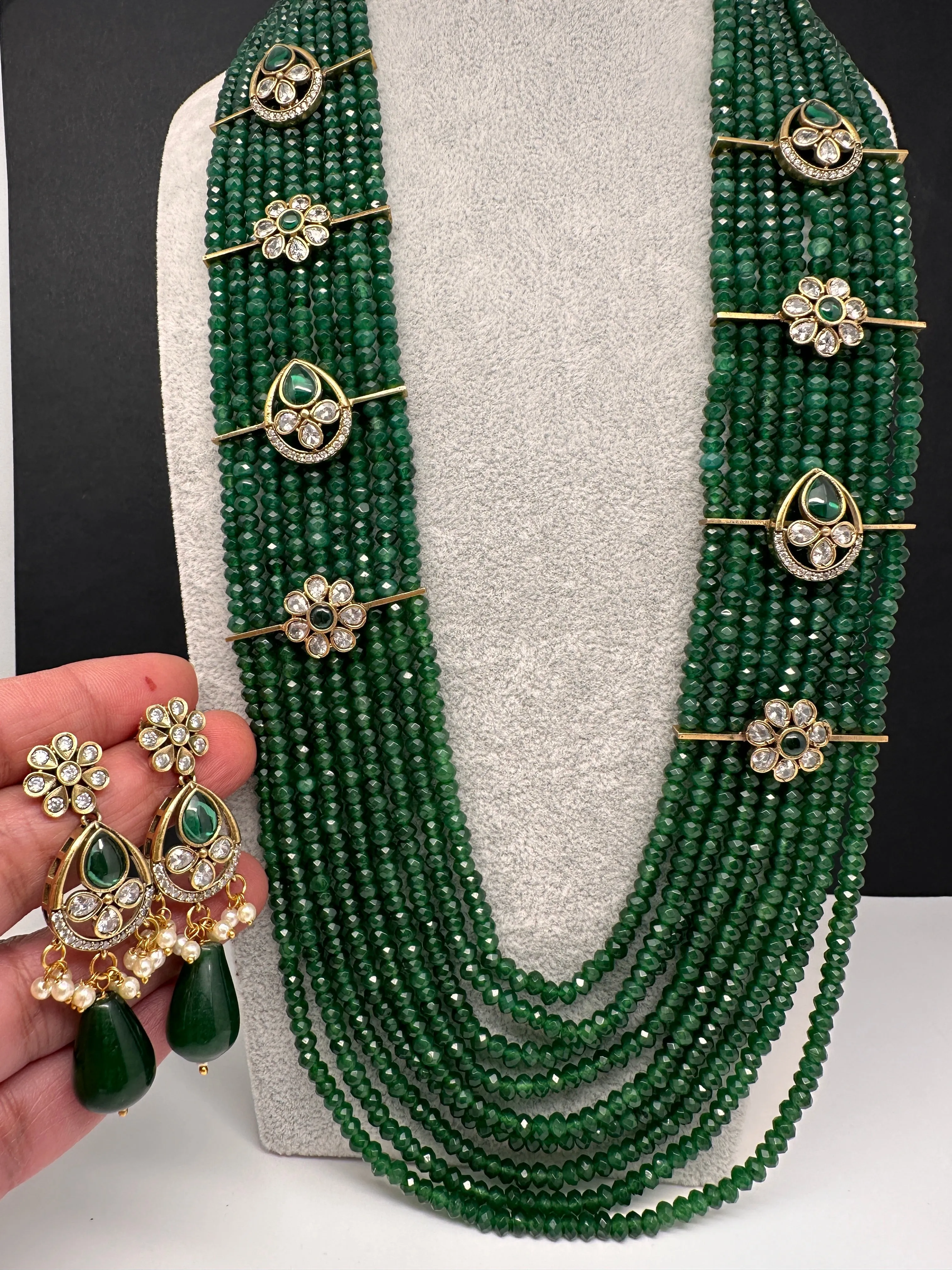 Multi Layer Onyx Beads Color Stone Necklace