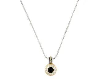 Pérola Pavé & Black Onyx Pendant with Chain