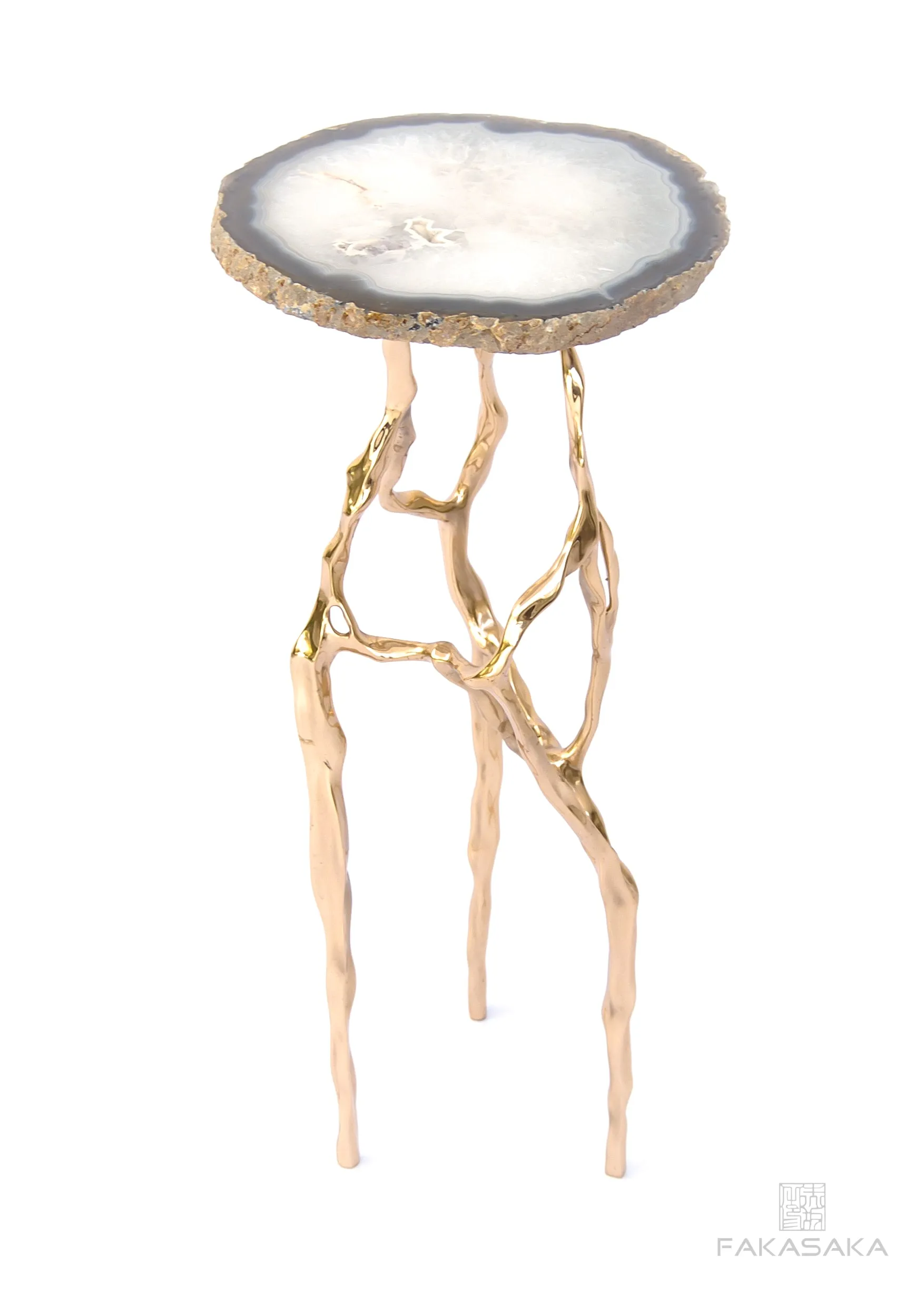 SID DRINK TABLE<br><br>AGATE<br>POLISHED BRONZE