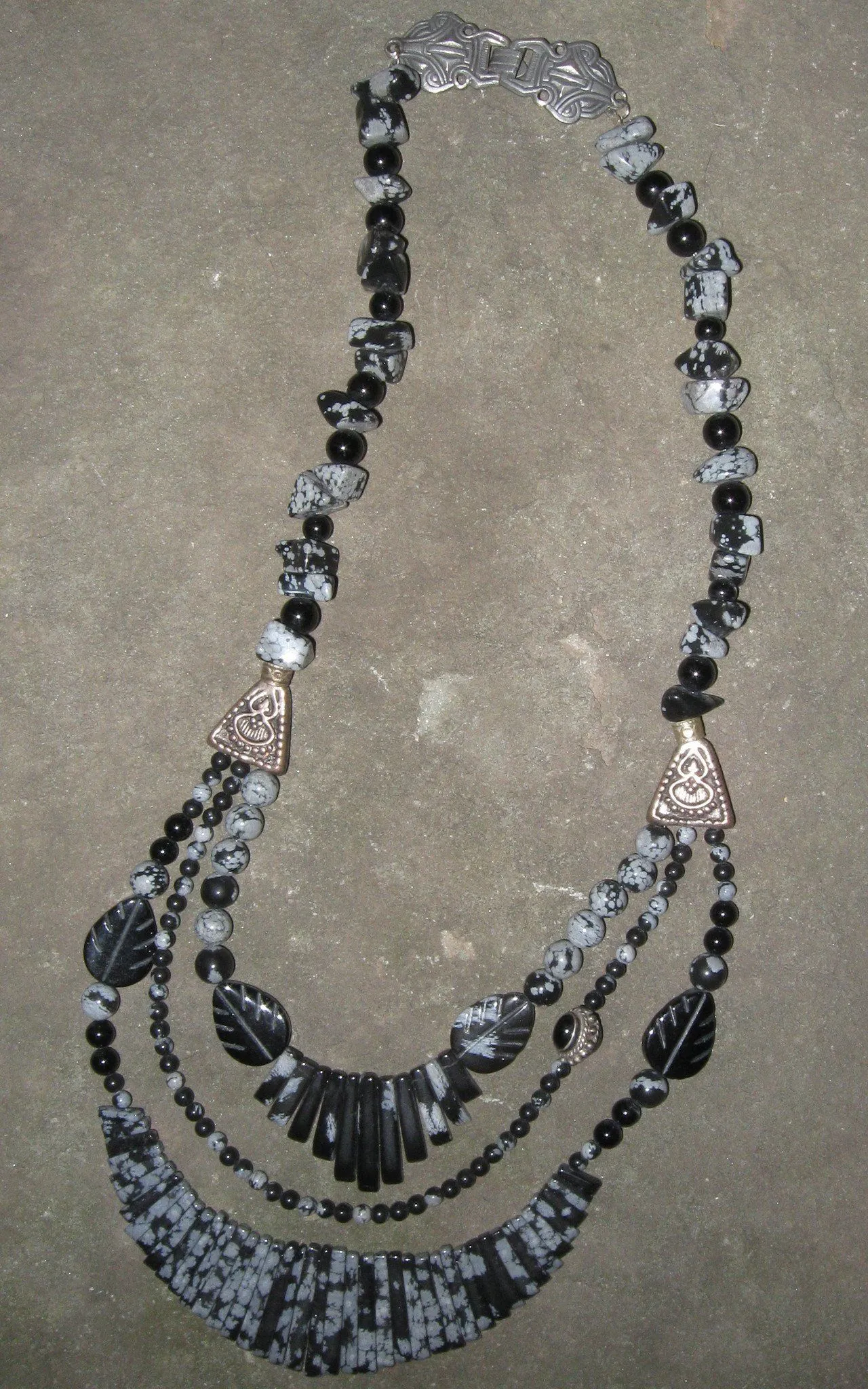 Snowflake Obsidian with Black Onyx