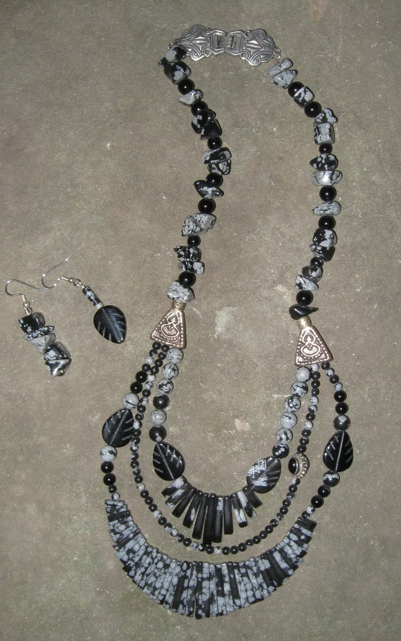 Snowflake Obsidian with Black Onyx