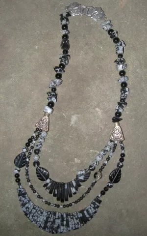 Snowflake Obsidian with Black Onyx