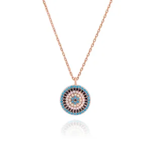 SOFIA EVIL EYE ROSE GOLD NECKLACE