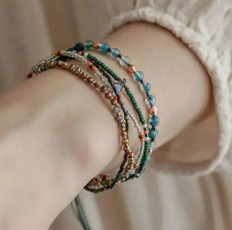Turquoise Boho Beaded Bracelet