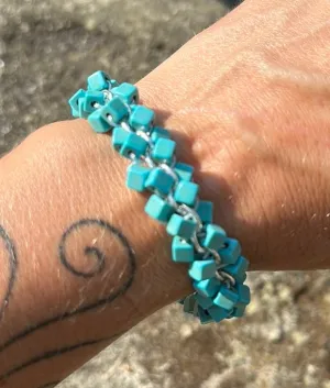 Turquoise cube bracelet