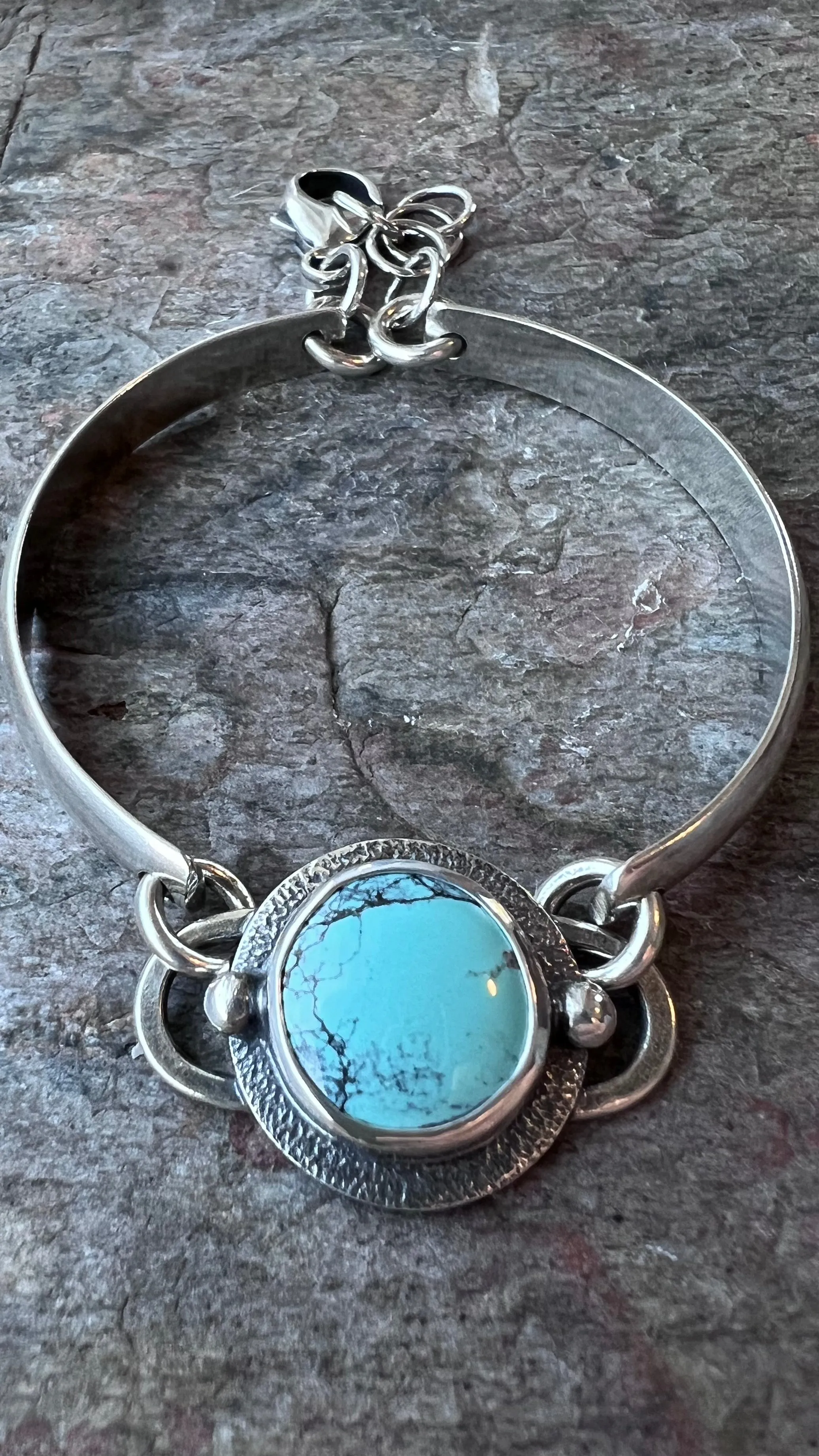 Turquoise Sterling Silver Bracelet - Handmade One-of-a-kind Bracelet