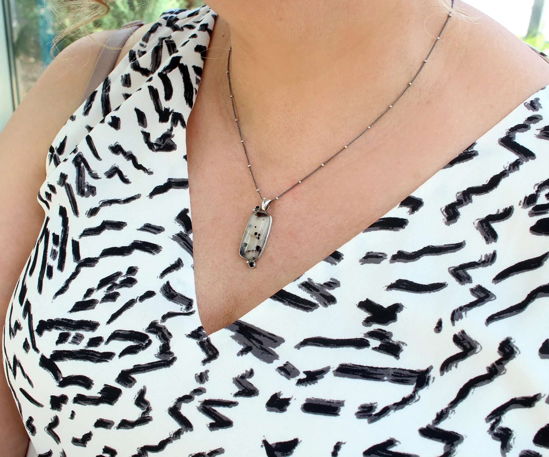 Wild Cat Spotted Montana Agate Onyx Necklace