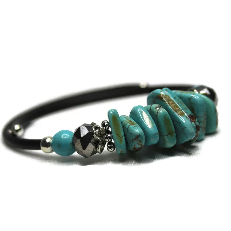 Wrap Bracelet - Turquoise Slices