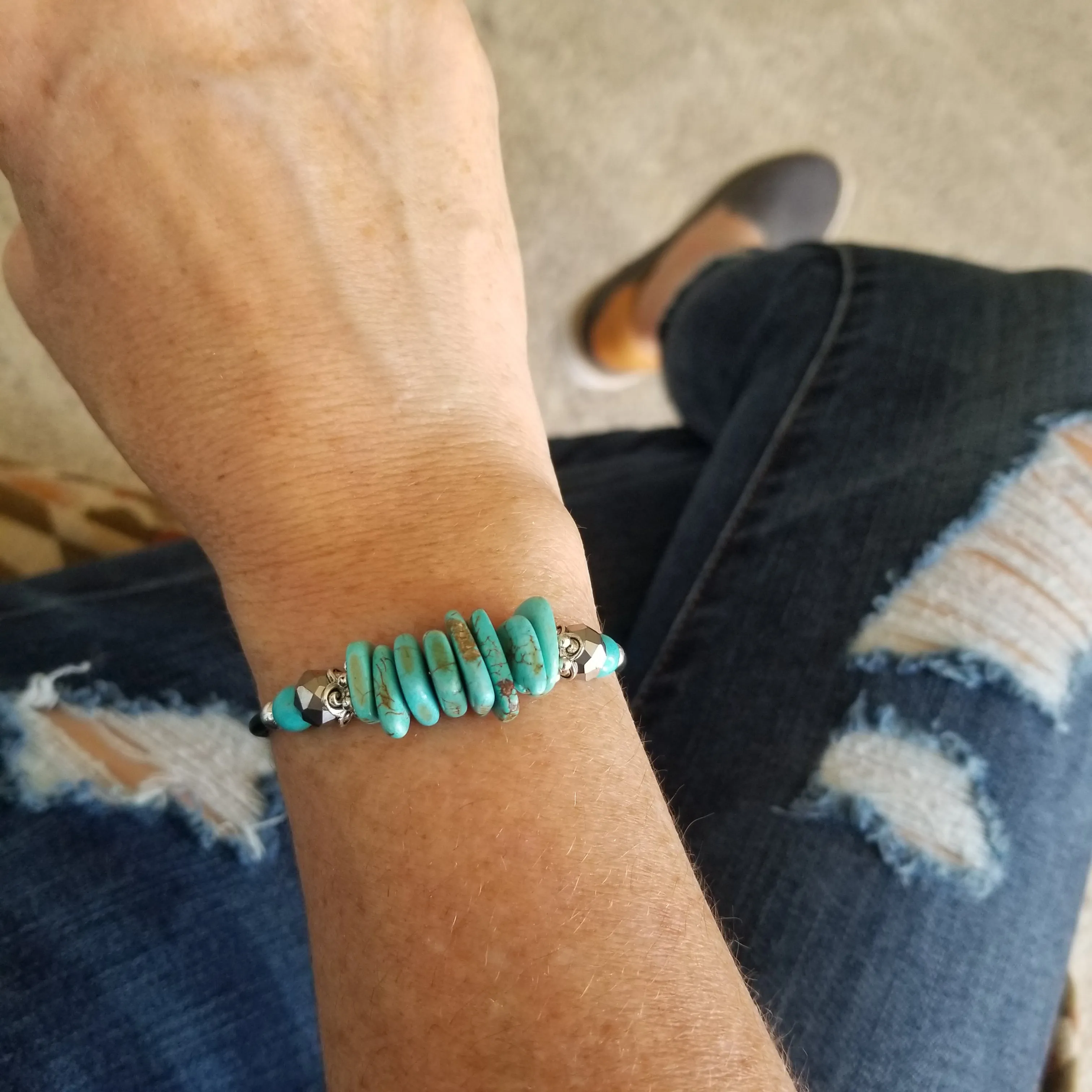 Wrap Bracelet - Turquoise Slices