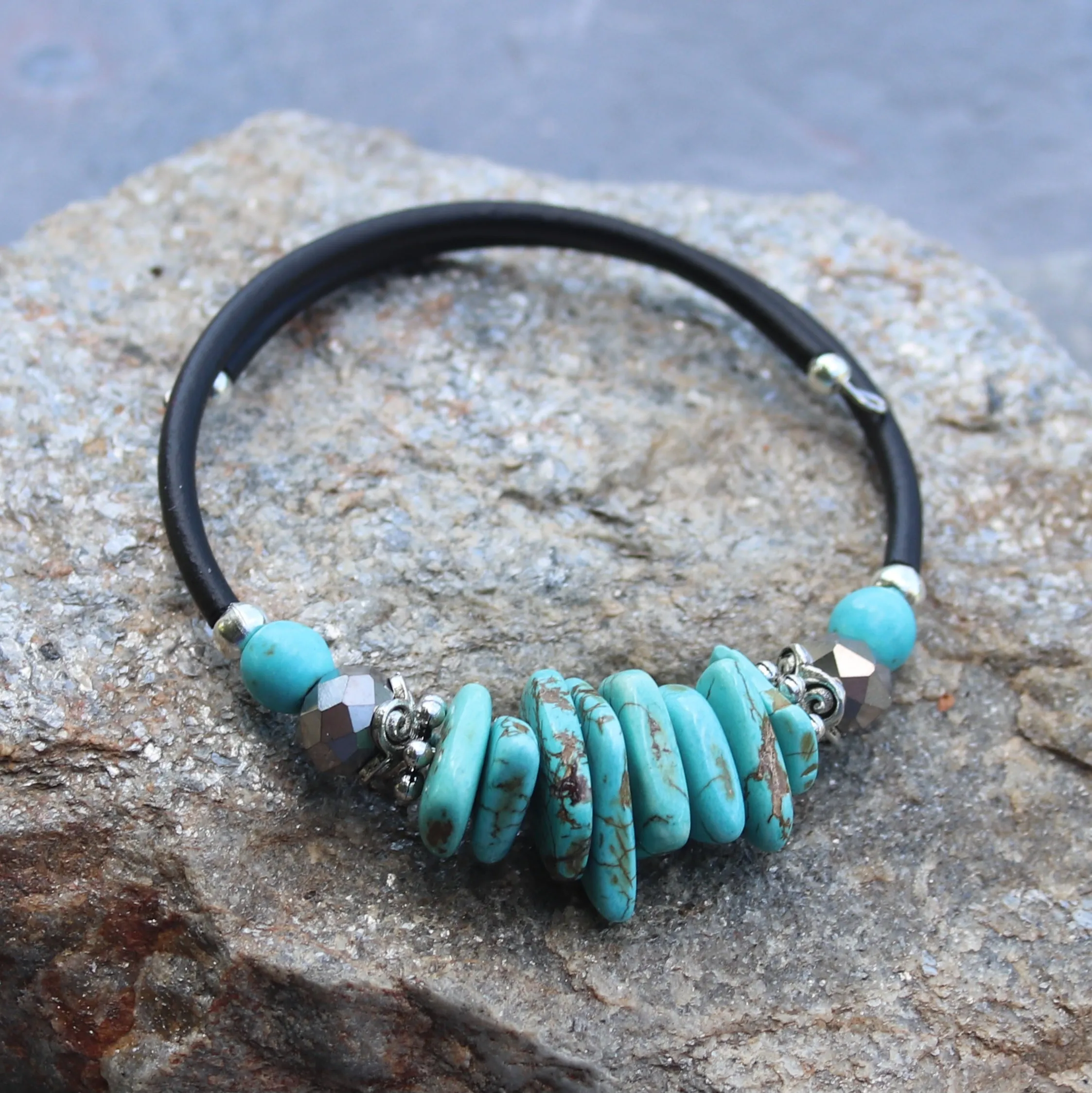 Wrap Bracelet - Turquoise Slices